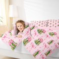 thumbnail image 4 of Manfei Cartoon Vegetable Pattern 7pcs Queen Bedding,Pink Bowknot Print Bedding Comforter Set Queen,Pink Reversible, 4 of 7