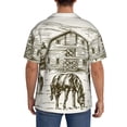 thumbnail image 3 of Naloa Horses Grazing On Meadow Men's Loose Fit Cuban Collar Short-Sleeve Shirt, Hawaiian Shirts, Mens Shirts Casual for Everyday Wear Outings-Medium, 3 of 5