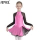 thumbnail image 2 of Niños Niñas gimnasia patinaje artístico Ballet traje de baile lírico malla transparente manga larga vestido brillante con diamantes de imitación Ropa de baile, 2 of 5