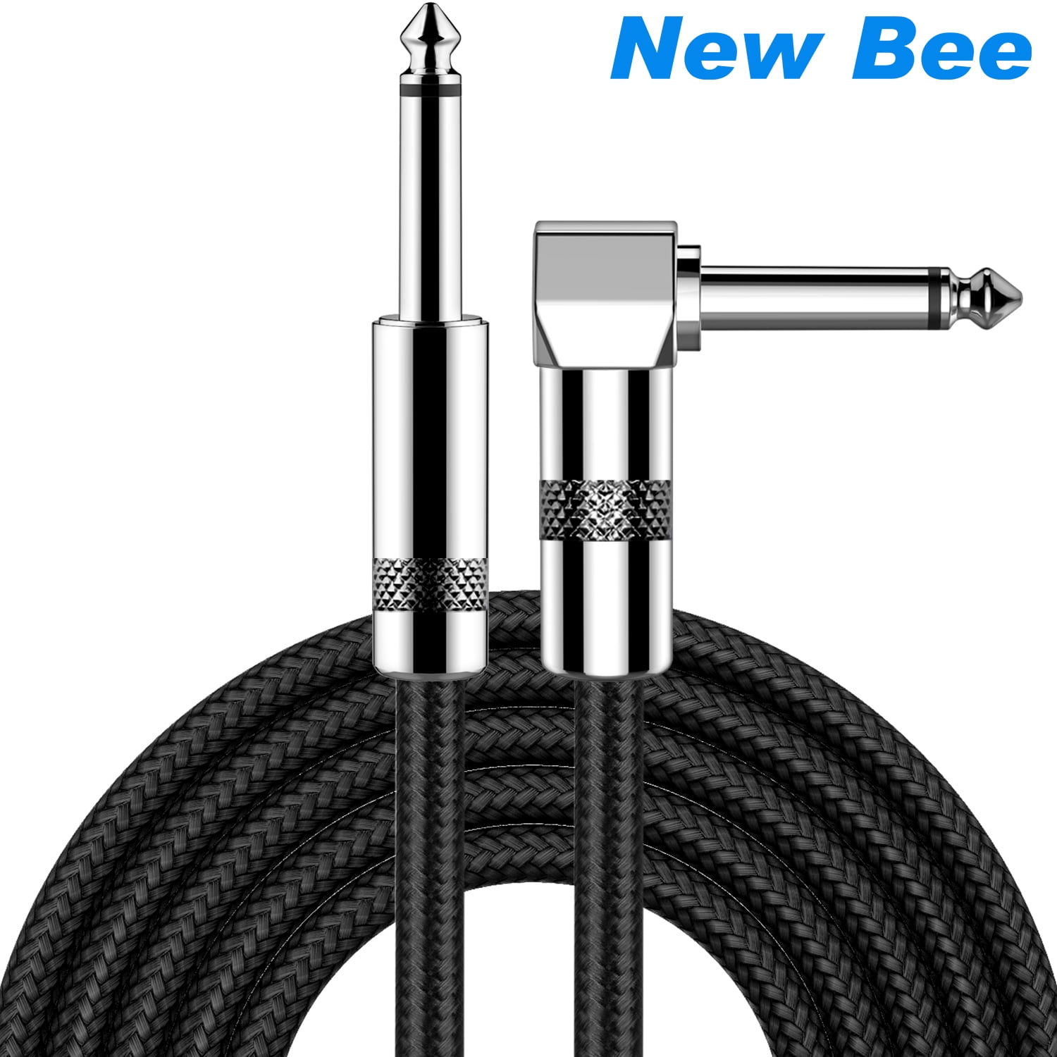 Guitar Cable 10 FT Braid Nylon Instrument Cables Amp Cord for Bass Electric Guitar 1/4 Right