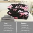 thumbnail image 6 of Davulos Floral Comforter Set Queen Size 7 Piece Black Bed in a Bag Elegant Pink Flower Comforter Set with Sheet,Soft Microfiber Complete Bedding Sets for All Season, 6 of 7