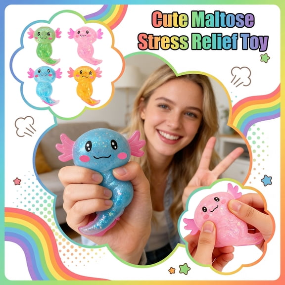 Axolotl Squishy Toys – Soft Slow Rising Stress Relief Sensory Fidget Toys for Party Favors – Classroom Rewards, Birthday Party Favors, Treasure Box Prizes, Novelty Gifts (1PC)