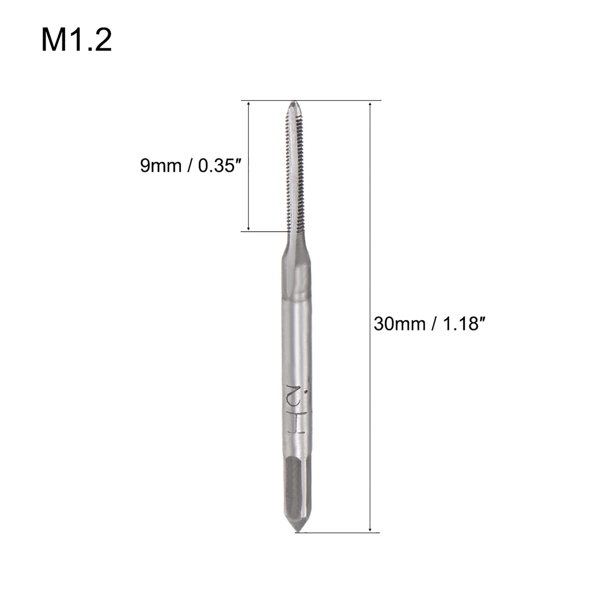 Metric Hand Tap M1 Thread 0.25 Pitch 3 Straight Flutes High Speed Steel 5 Pairs 