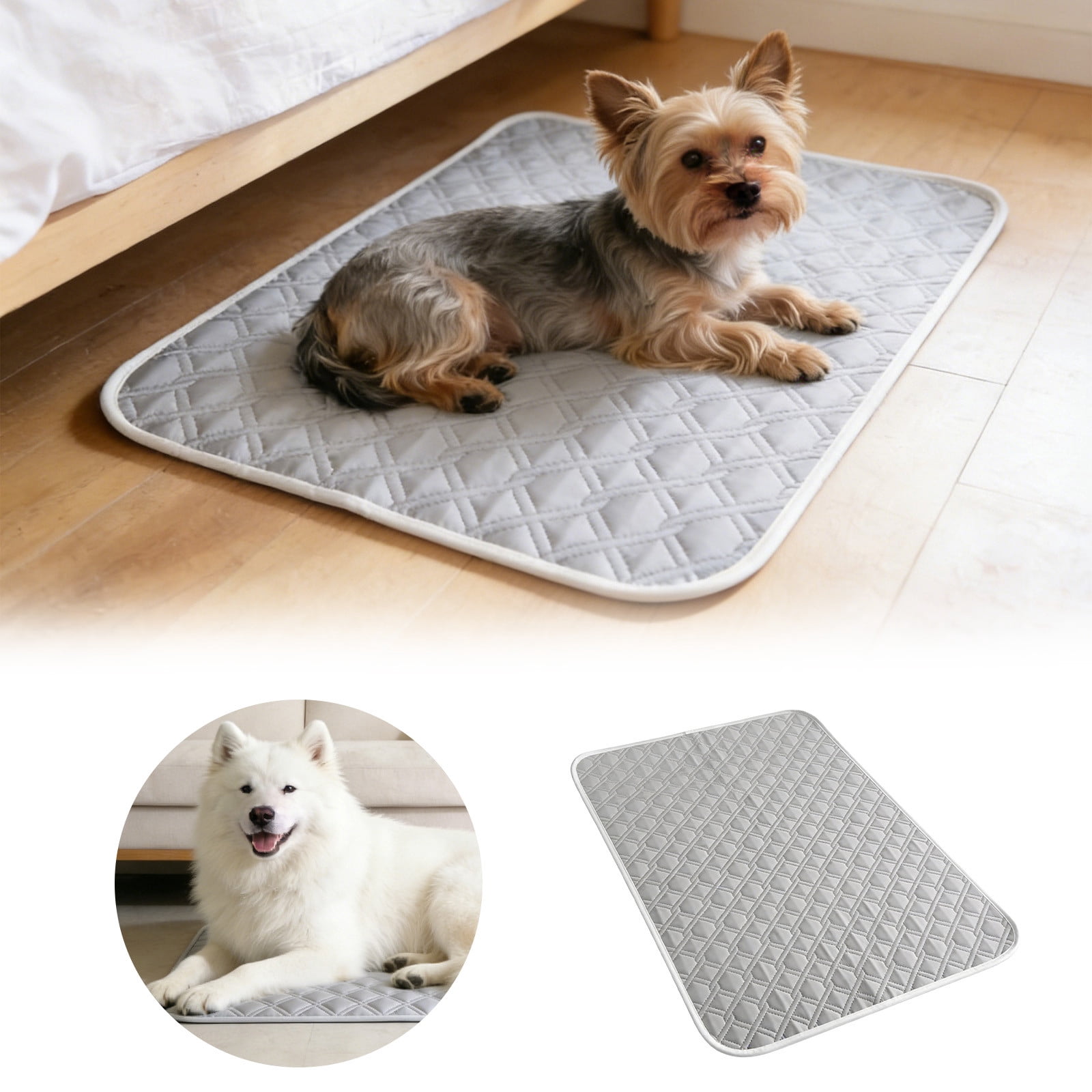 Summer Dog Cooling Mat Washable Ice Silk Self Cool Pad for Small Medium Large Dogs and Cats, Pet Sleeping Pad for Crate Bed Indoor Outdoor Floor Car Seats, Portable Thin Breathable Mat