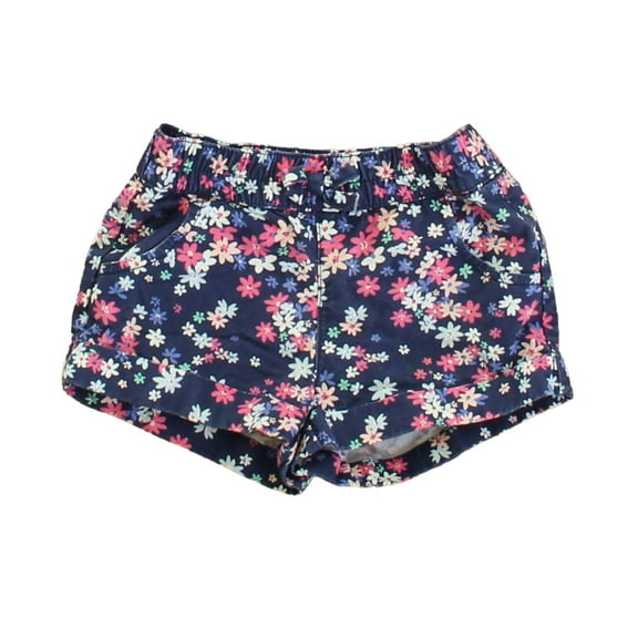 Pre-Owned Gymboree Girls Navy Floral Shorts size: 12-18 Months (Good)