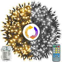 GHODEC Christmas Lights 55ft 100 LED Color Changing Christmas Tree Lights, 11 Modes Remote Control, Waterproof Outdoor Lights  for Yard Wedding Outdoor Indoor Christmas Decorations