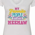 thumbnail image 4 of Inktastic My Favorite People Call Me Meemaw with Flowers Women's V-Neck T-Shirt, 4 of 5