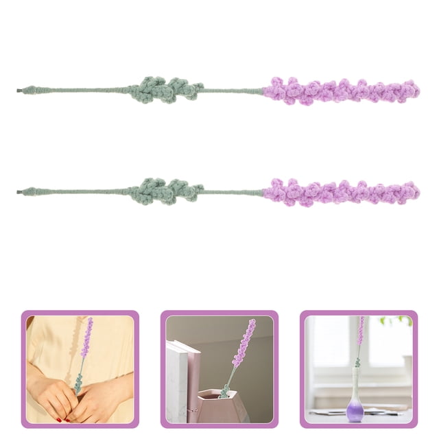 IDEANATEGRATE 2Ud Arreglo Floral Artificial De Lavanda Tejida Ideal Para Centros De Decorativos