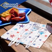 Diamond All Occasion 288 Count Clear Plastic Disposable Cutlery Utensil Set - 144 Forks, 96 Spoons, 48 Knives