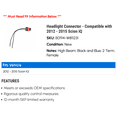 thumbnail image 2 of Headlight Connector - Compatible with 2012 - 2015 Scion iQ 2013 2014, 2 of 2