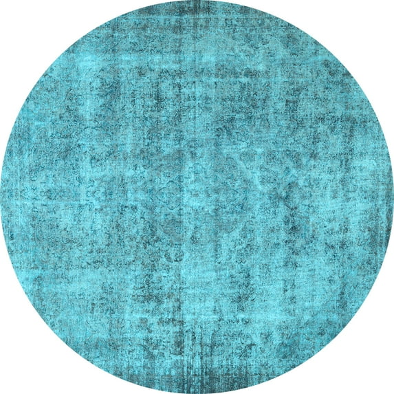 Ahgly Company Indoor Round Persian Light Blue Traditional Area Rugs, 7' Round