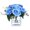 Blue, variant on Enova Home 9 Heads Artificial Silk Rose Flowers in Clear Cube Glass Vase with Faux Water (Lavender)