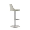thumbnail image 3 of Whiteline Modern Living Carter Barstool, Adjustable Height, Swivel, Light Grey Faux Leather, Brushed Stainless Steel Base,Gray/Silver, 3 of 5