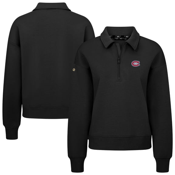 Women's Levelwear  Black Montreal Canadiens  Canmore Quarter-Zip Pullover