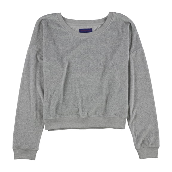 Aeropostale Womens Velour Sweatshirt, Grey, Juniors, Small