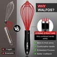 thumbnail image 5 of Walfos Whisk,Silicone Whisk Non Scratch-Whisks for cooking set of 4 Heat Resistant(480°F).Nice for Blending Beating Stirring and Kitchen Cooking &Baking.BPA Free and Dishwasher safe.(5+7+9+11 IN )Red, 5 of 8