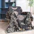 thumbnail image 5 of Manta bohemia reversible de algodón, estilo hippie, para decoración de habitación, de doble cara (Eclipse lunar negro, 127 x 152 cm), 5 of 5