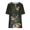 thumbnail image 5 of Mode Décontractée pour Femmes Chemises Imprimées Manches Courtes Tee-Shirts Amples Tunique Blouse Hauts pour Femmes Hauts Manches Courtes pour Femmes Imprimé Floral Hauts pour Femmes, 5 of 5
