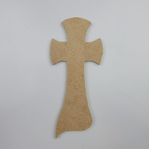 6"Left Pointed Cross #18, Unfinished Wood Art Shape by Wooden Craft Cutouts, 1-8 Thickness