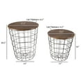 thumbnail image 4 of Lavish Home End Tables Set of 2 - Nesting Basket Tables for Blanket Storage, Brown, 4 of 8