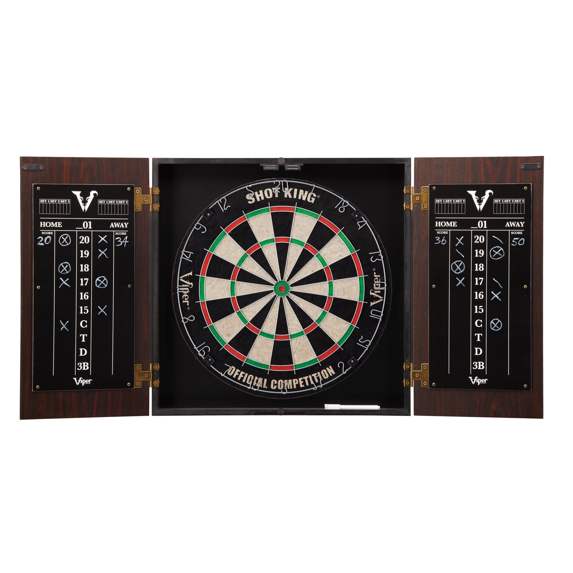 DMI Sports Indoor Bristle Dartboard And Cabinet Set (Darts Included)