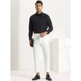 thumbnail image 3 of Unique Bargains Men's Business Solid Color Flat Front Slim Fit Cropped Pants White 34, 3 of 6