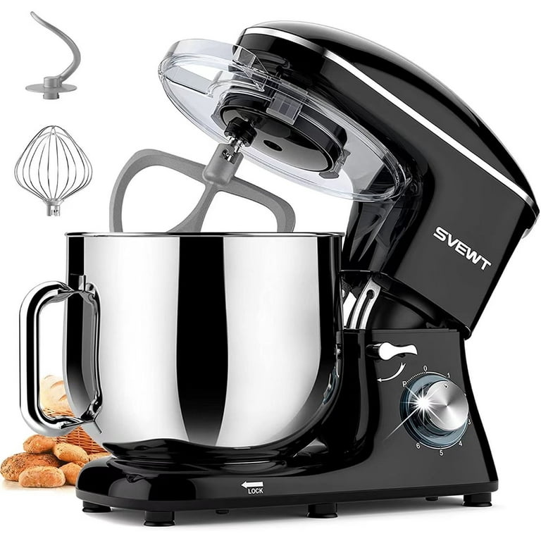 1pc Stand Mixer With 6l Stainless Steel Bowl, Tilt-head Electric Dough Mixer,  Dough Hook, Splash Guard, Suitable For Home-use And Gifting