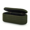 thumbnail image 6 of GZXS Lift Top Storage Bench, Modern Teddy Fabric Upholstered Oval Bench, for Entryway/Living Room/Bedroom, 43"L x 17.5"W x 17.5"H, Dark Green, 6 of 7