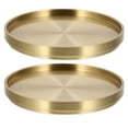 thumbnail image 1 of MasteelfCA 2Pcs Brass Tea Serving Mats Desktop Coasters Simple Tea Cup Cushions for Home Golden, 1 of 7
