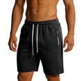 thumbnail image 2 of Men's Performance Running Shorts Jacquard Quick Dry Training Fit 8" Inseam Athletic Short Pants, Diamond Textured Elastic Waist Drawstring Workout Short with Zipper Pockets, 2 of 9