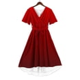 thumbnail image 5 of LIaqionyy Dresses for Women Summer Fashion Casual Short Sleeve V Neck Flowy Elegant Dress Vacation Sundress, 5 of 7