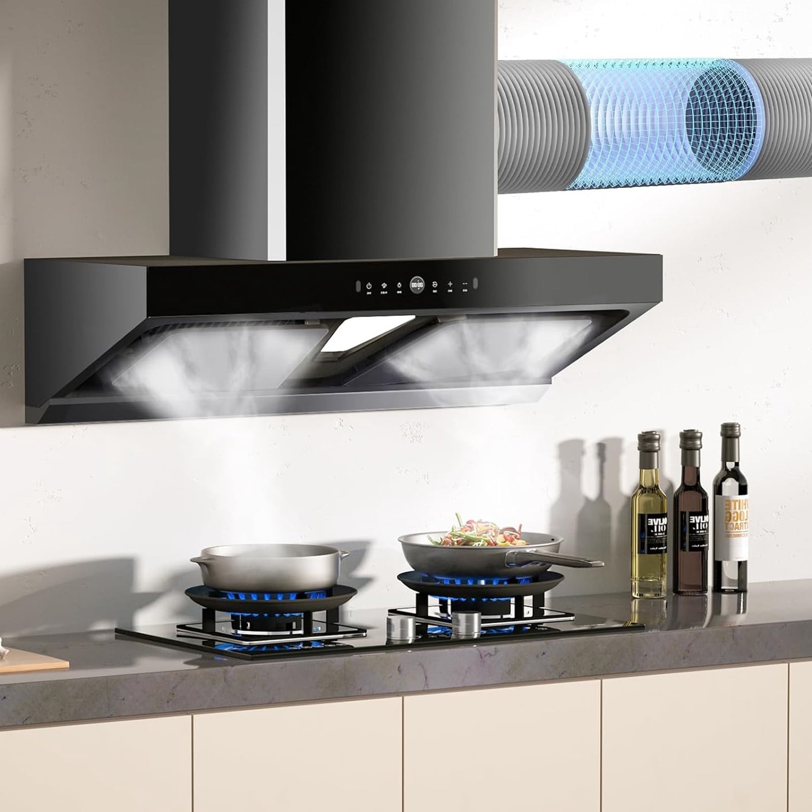 Dryer Vent Hose Air Duct Flexible Adjustable PVC Heavy Duty Air Duct with 2 Screw Clamps for HVAC Ventilation