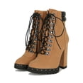 thumbnail image 5 of Women Lace Up Chunky Lug Sole Ankle Boot 19001, 5 of 6