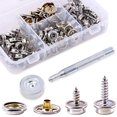 thumbnail image 1 of shiyou-Glarks Marine Grade Canvas Boat Cover Snap Button Kit, Silver, Stainless Steel, Socket & Button Head, 1 of 4