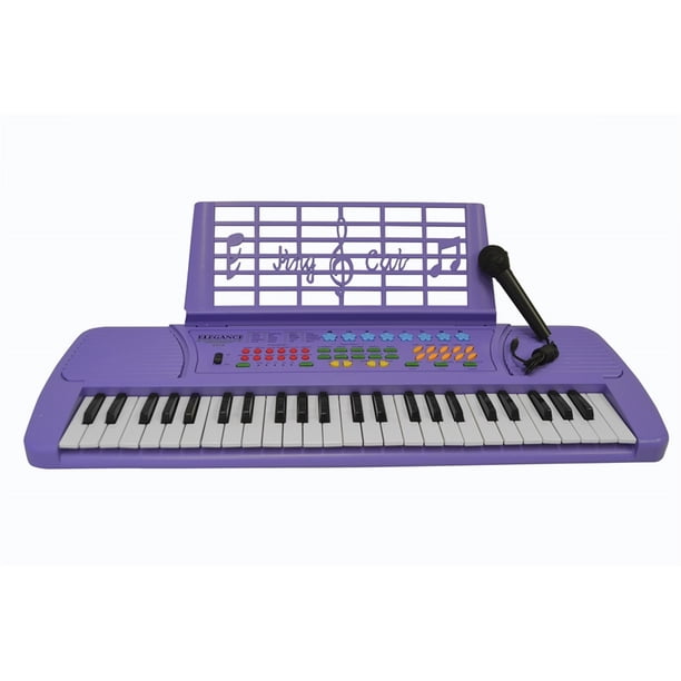 49 Key Kids Toy Electric Piano Keyboard with Microphone Purple