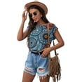 thumbnail image 4 of Anyjoin Women's Summer Tunic Tops Ruffle Short Sleeve Casual Shirts, 4 of 6