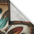 thumbnail image 3 of Ambesonne Rustic Kitchen Curtains, Southwestern Square Feathers, 55"x36", Turquoise Cocoa and Redbrown, 3 of 3