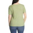 thumbnail image 2 of Vintage America Women's Crew Neck Slub Ribbed Tee, Green, XXL, 2 of 3