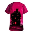 thumbnail image 4 of Holloyiver Women's V Neck Halloween T Shirts Short Sleeve Summer Casual Loose Dolman Tops with Side Shirring Raglan Rolled Sleeve Loose Tunic Tops S-2XL, 4 of 5