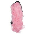 thumbnail image 4 of Peluca de cabello humano Unique Bargains 24'+24' Negro Rosa Rizado con gorra, 4 of 6