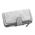 thumbnail image 1 of Qarigey Cambio de almacenamiento Cartera larga Niñas Plegable de cuero Cierre de cremallera Monedero Monedero Titular de la tarjeta de crédito Débito Carteras Gris Qarigey AP000899-04, 1 of 1
