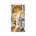 thumbnail image 2 of Tuvgenk Easter Door Cover Holiday Banner Front Door Decor Easter Door Curtain No Drilling Floral Indoor Spandex 35x71 inch, 2 of 6