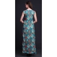 thumbnail image 4 of Bimba Ocean Printed Front Slit Sleeveless Summer Spring Long Women BeachDress-Medium, 4 of 5