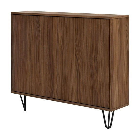 Nexera Slim 2 Door Accent Cabinet Walnut