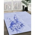 thumbnail image 3 of Ahgly Company Machine Washable Indoor Square Transitional Lavender Blue Area Rugs, 3' Square, 3 of 7