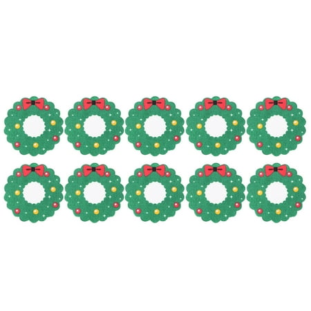 

NUOLUX 10Pcs Christmas Decorative Placemat Creative Heat Insulation Mat Table Decor