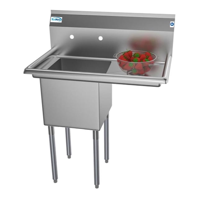 Pemberly Row Right NSF Stainless Steel Kitchen Prep/Utility Sink in Silver
