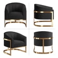thumbnail image 6 of BELLEZE Upholstered Accent Chair, Modern Velvet Barrel Chair Comfy Lounge Room Chair Arm Chair with Gold Stainless Base for Living Room Bedroom - Alfred (Black), 6 of 7