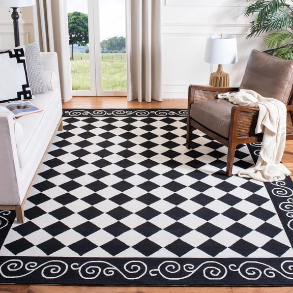 Safavieh Chelsea Marilou Bordered Wool Area Rug, Black/Ivory, 8' x 10'