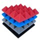 thumbnail image 2 of 24 piezas 25X25X5Cm Estudio de espuma acústica insonorizada Pirámide de aislamiento de ruido Tratamiento de absorción de sonido NegroRojo,NegroRojo, 2 of 5